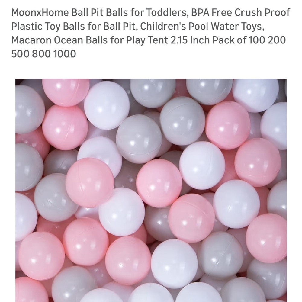 Pink White Light Grey Ball Pit Balls